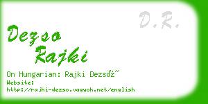 dezso rajki business card